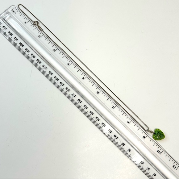 Millefiori Green Glass Heart Pendant Silver 925 Chain - Picture 7 of 7